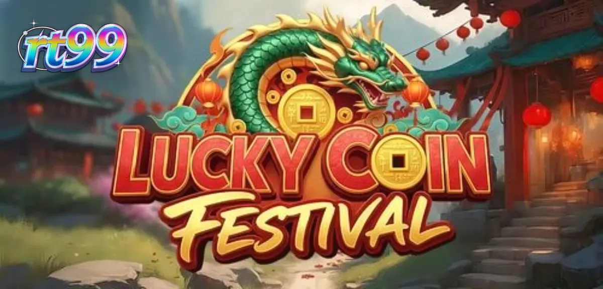 Tampilan visual slot Lucky Coin Festival dengan tema perayaan Tiongkok